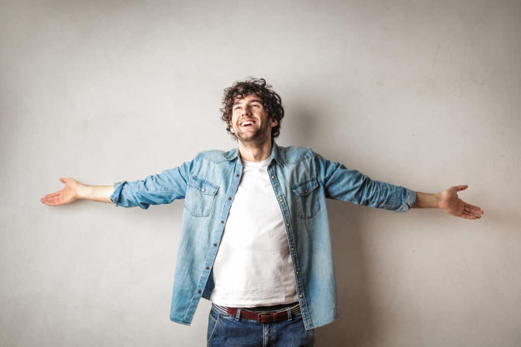 happy man after therapy