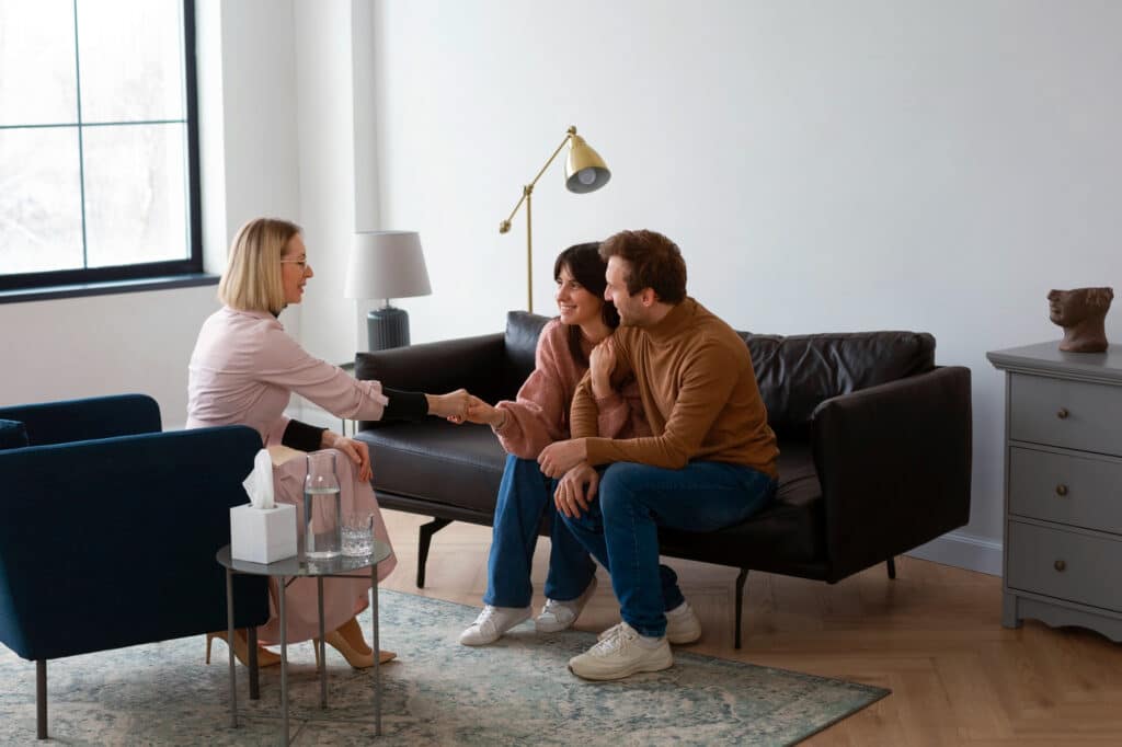 Therapist working with a couple